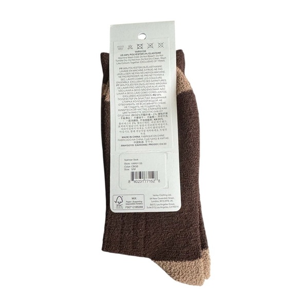 NEW VARLEY Spencer Socks in Coffee Bean/Golden Bronze - Picture 3 of 3